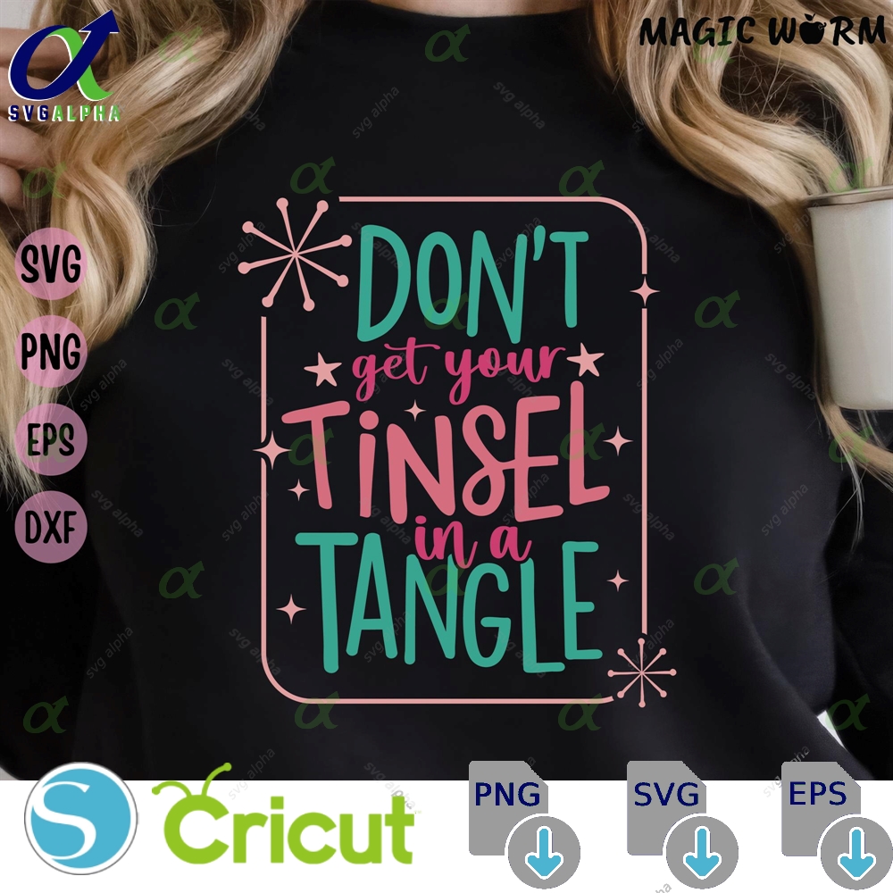 Funny Christmas Tinsel Tangle Svg Cricut Jumper Design Digital Download Svglapha
